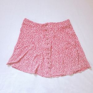 Red American Eagle floral skirt
